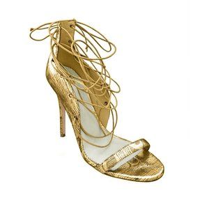Monika Chiang Lara Gold Lace-up Sandal